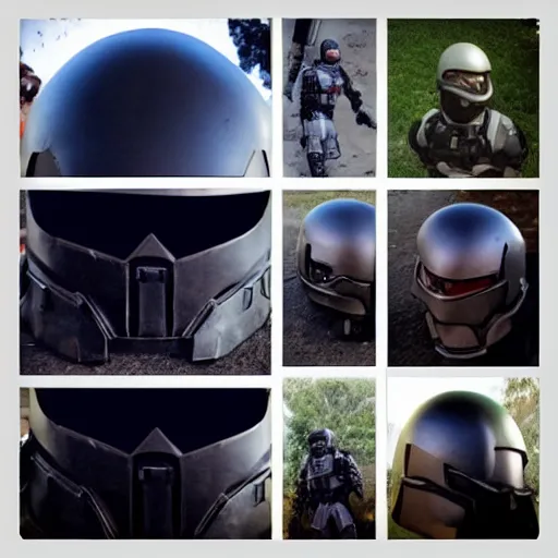 Prompt: “progress on ODST cosplay helmet”