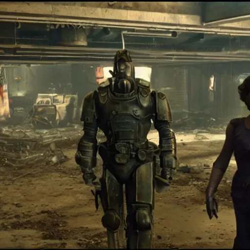 Image similar to still film from the movie fallout 4 : the movie by james cameron