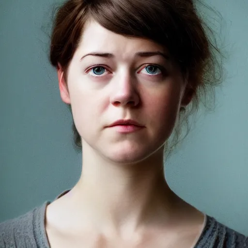 Image similar to a masterpiece portrait photo of a beautiful young woman who looks like mary elizabeth winstead as a ghibli protagonist, symmetrical face