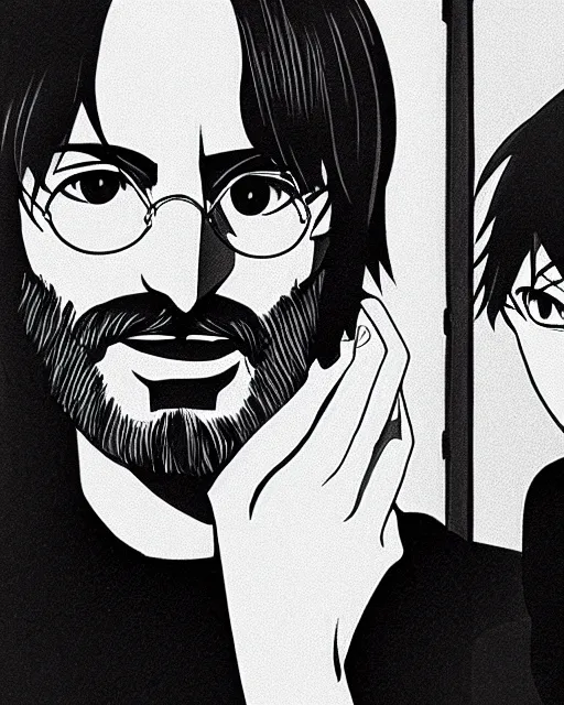 Image similar to steve jobs the official anime, manga, intricate, aesthetic