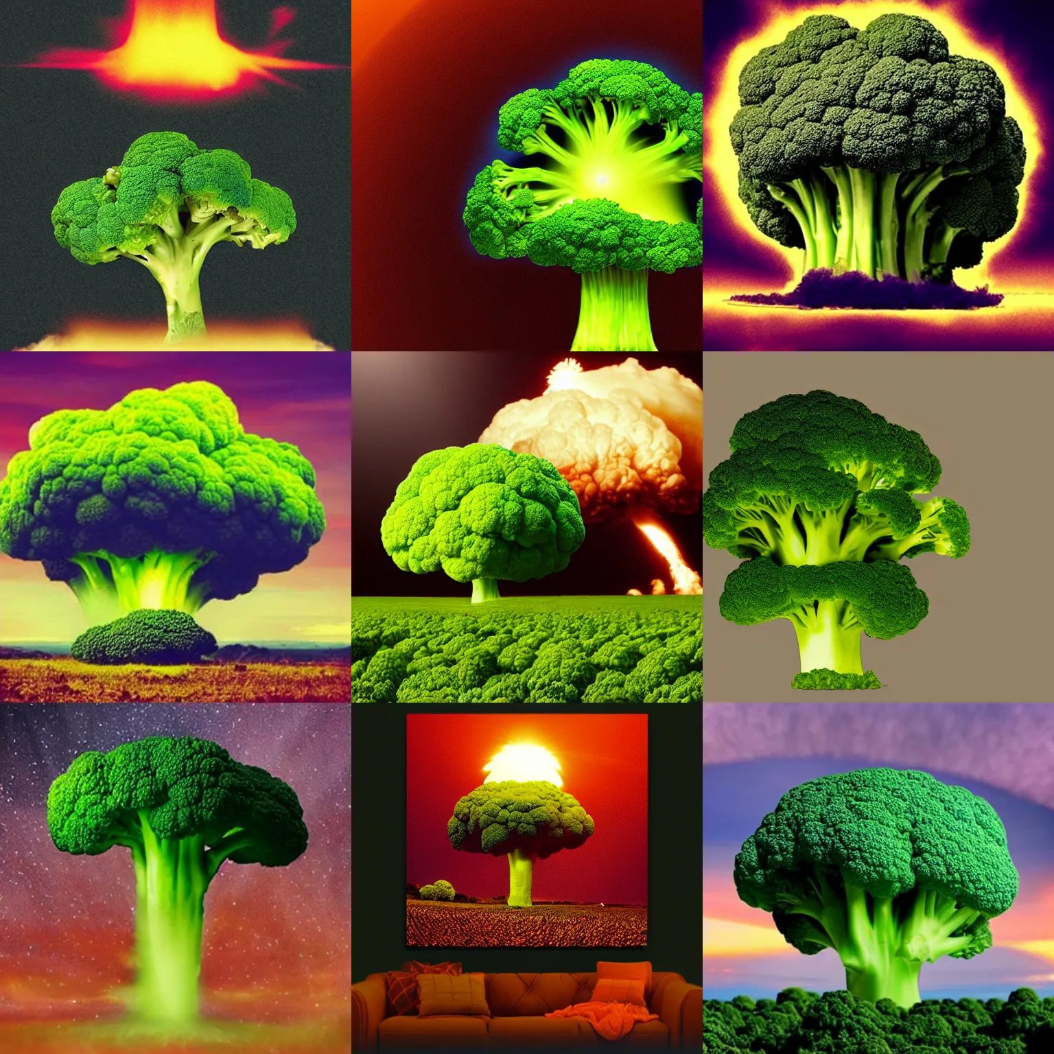 Prompt: a nuclear explosion but as broccoli