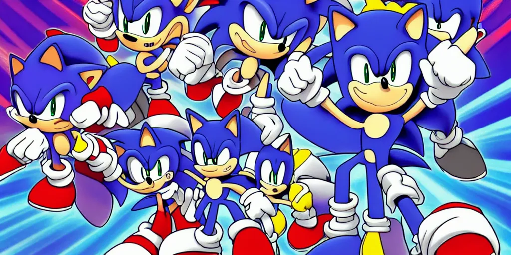 Image similar to sonic the hedgehog, Esthetic, calm, city,