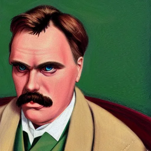 Prompt: Friedrich Nietzsche as a jugallo, hyperrealistic, 8k