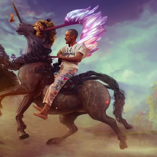 Prompt: obama riding on a unicorn, au naturel, hyper detailed, digital art, trending in artstation, cinematic lighting, studio quality, smooth render, unreal engine 5 rendered, octane rendered, art style by klimt and nixeu and ian sprigger and wlop and krenz cushart.
