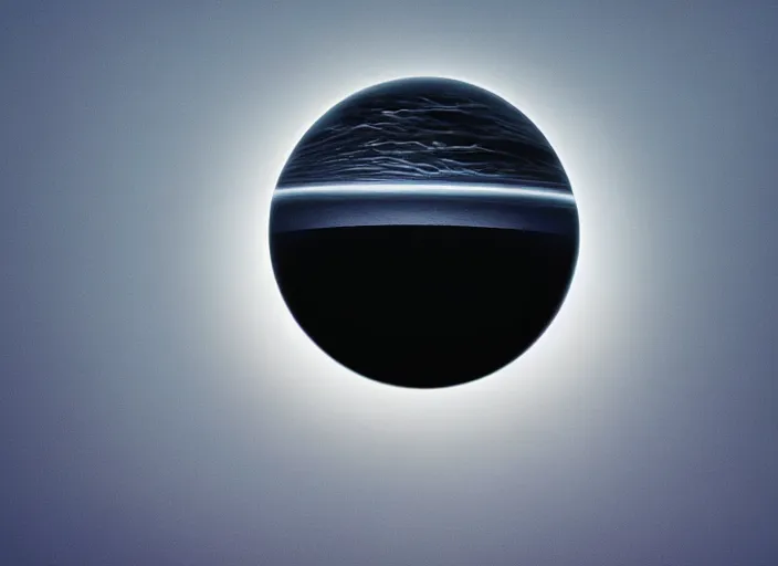 Image similar to ufo glowing sphere in the form of a black hole over the sea, fog, rain, volumetric lighting, beautiful, sharp focus, ultra detailed, jan urschel, dylan cole, marthe jonkers, james paick, thierry doizon, kai carpenter, ignacio fernandez rios, noir art house, 4 k, 3 5 mm, fujifilm