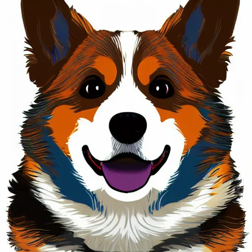 Prompt: A corgi in the style of Jesse Jacobs, natural elements