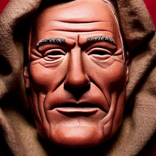 Image similar to bryan cranston face sculped out of a cranberry, cranberry statue, natural light, sharp, detailed face, magazine, press, photo, steve mccurry, david lazar, canon, nikon, focus