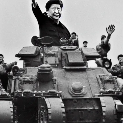 Image similar to xi jinping liberating the netherlands in 1 9 4 5