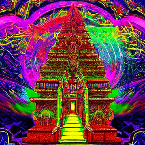 Image similar to psychedelic temple of the king