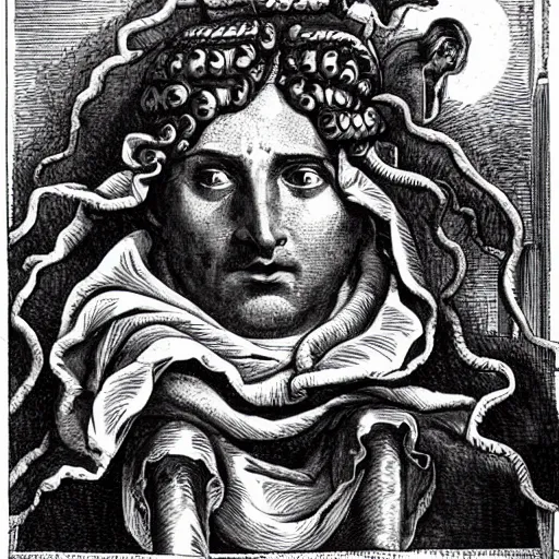 Image similar to the pope as medusa