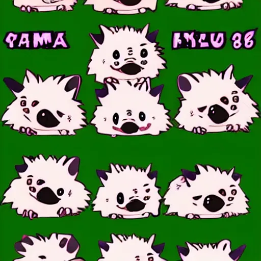 Image similar to baby hedgehogs in the style of cute anime