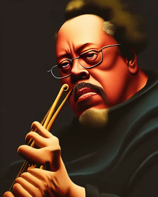 Prompt: disney pixar portrait 8 k photo of charles mingus on a smoky stage : : by weta, greg rutkowski, wlop, ilya kuvshinov, rossdraws, artgerm, annie leibovitz, rave, unreal engine, alphonse mucha : :