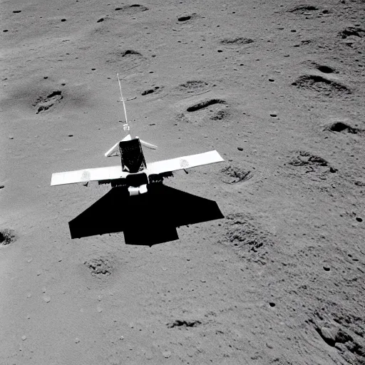 Prompt: a photo of a plane on the moon