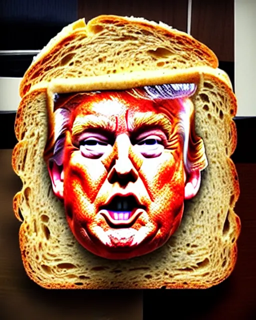 Image similar to donald trump made out of bread