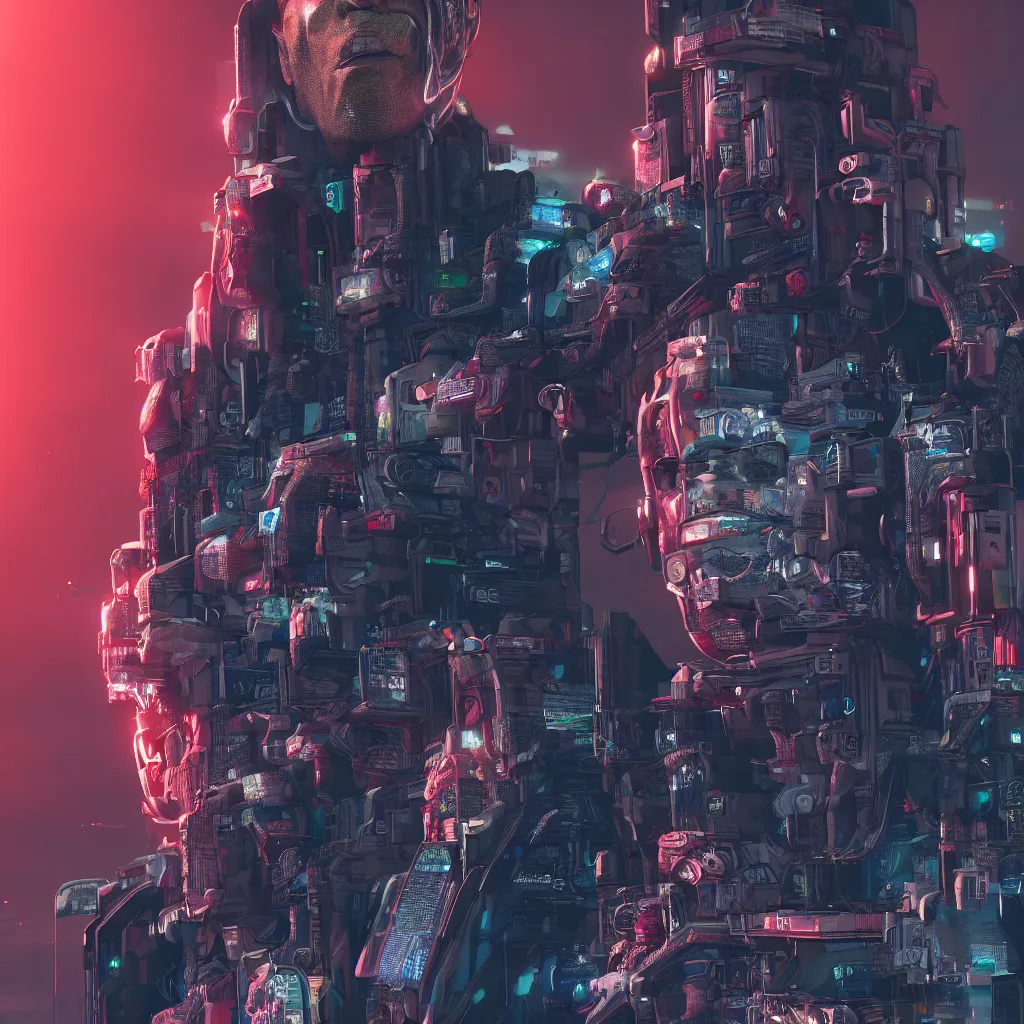 Prompt: a portrait of cyberpunk obama, hyperdetailed, artstation, accurate, octane render, 8k, HD