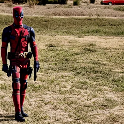 Image similar to deadpool in breaking bad.