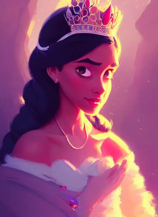 Prompt: highly detailed portrait of disney's princess yasmine, magnificent, photographic realistic background, by atey ghailan, by greg rutkowski, by greg tocchini, by james gilleard, by joe fenton, by kaethe butcher, trending on instagram, award winning details