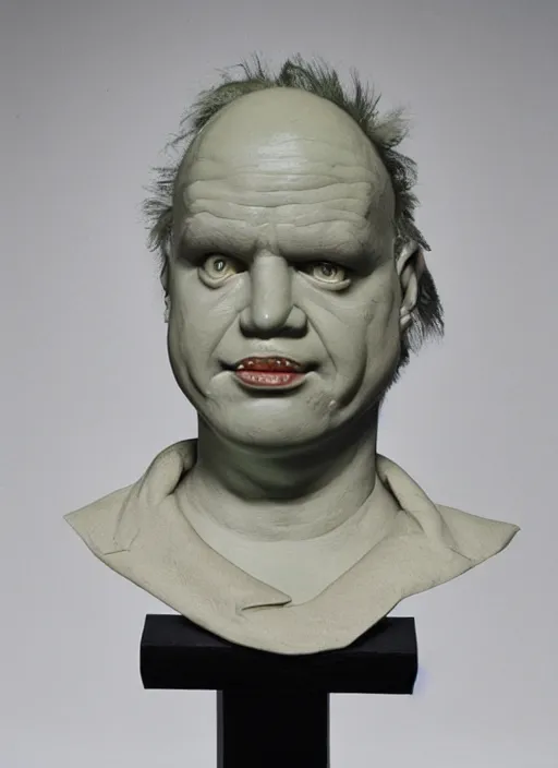 Prompt: stylised bust sculpture of Jonny Rotten, beautiful studio lighting