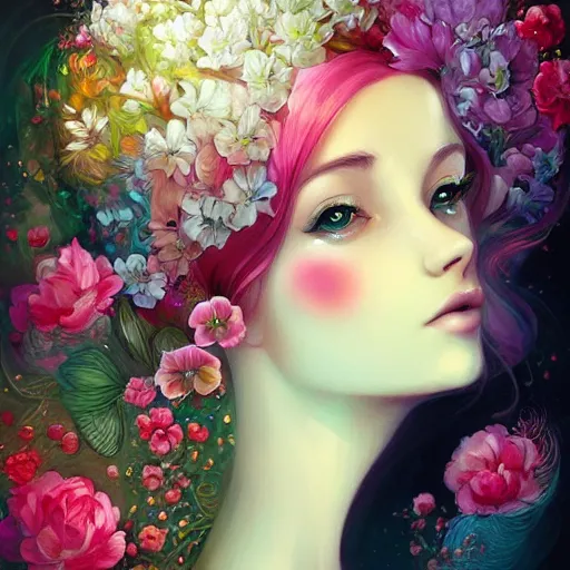 Image similar to flower by Anna Dittmann Black woman best on artstation