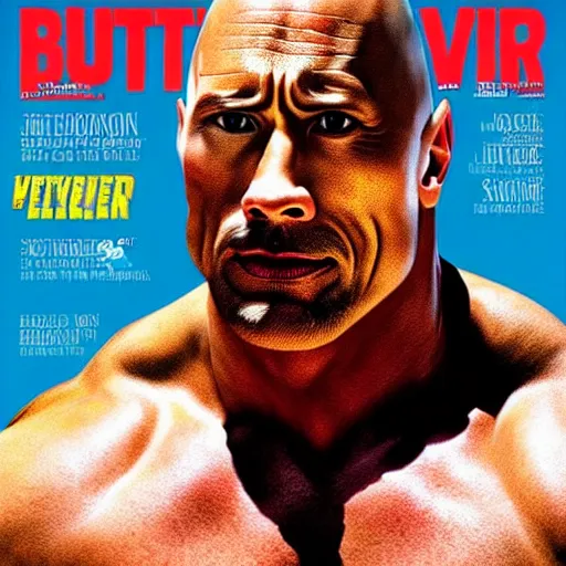 Image similar to dwayne the rock johnson eating a burherGTA V cover art by stephen bliss