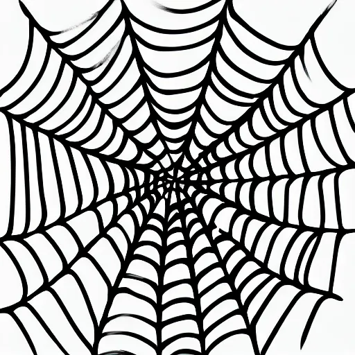 Image similar to one-line art grafic the a spider web as shape-sheep, grey scale
