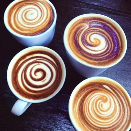 Prompt: spiral galaxy latte art