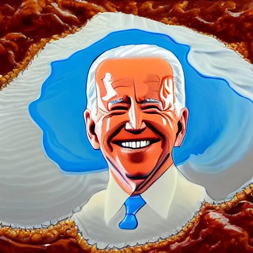 Prompt: oil painting of joe Biden melting into a puddle of JELL-O brand JELL-o