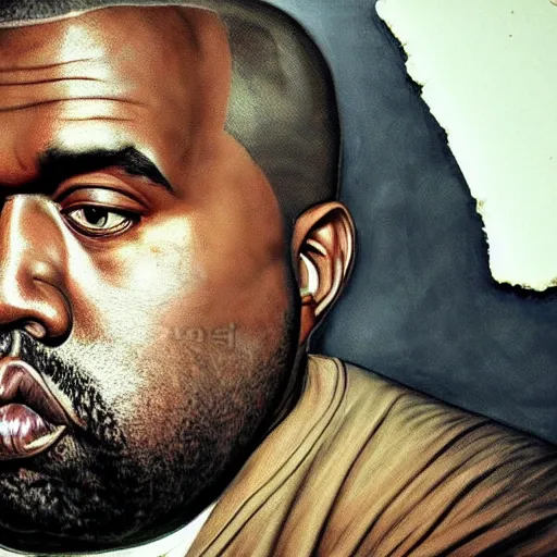 Prompt: hyperrealistic mixed media image of a incredibly morbidly obese kanye west, stunning 3 d render inspired art by istvan sandorfi and greg rutkowski, perfect facial symmetry, realistic, highly detailed attributes and atmosphere, dim volumetric cinematic lighting, 8 k octane extremely hyper - detailed render, post - processing, masterpiece,