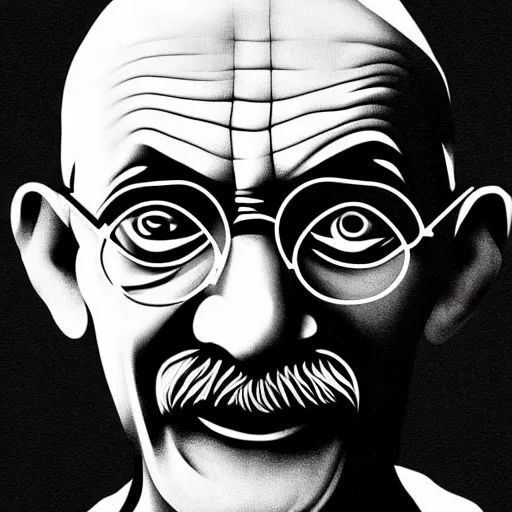 Image similar to portrait of mahatma gandhi portrayed by conor mcgregor. digital art trending on artstation