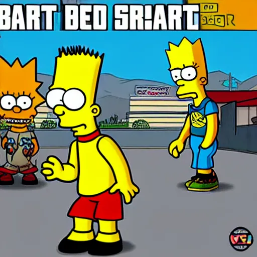 Image similar to Bart Simpson in GTA V style