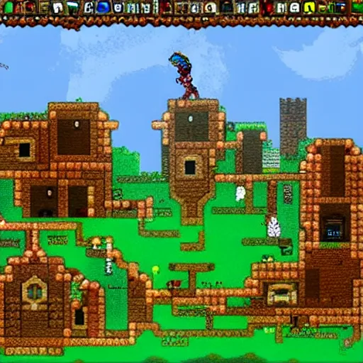 Image similar to terraria in the style of dark souls