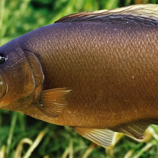 Prompt: a photo showing a malformed tench