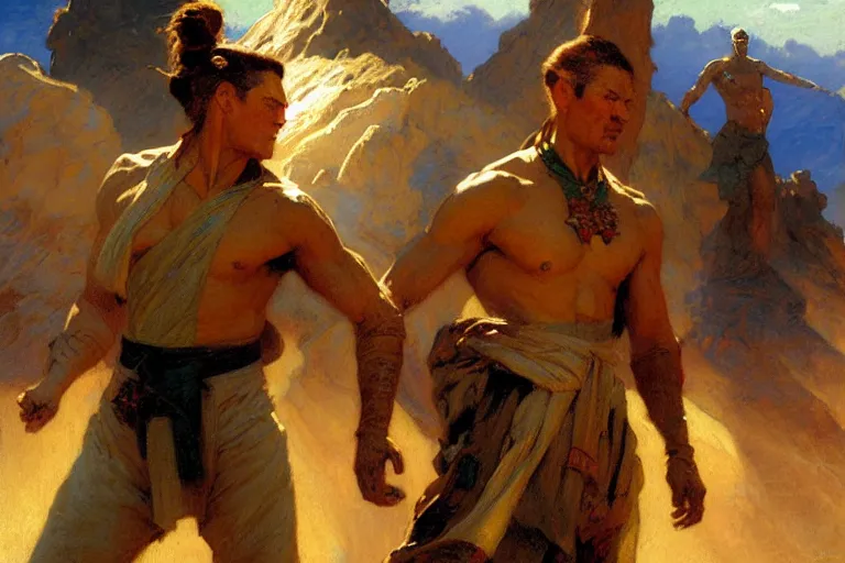 Image similar to earth bender, painting by gaston bussiere, craig mullins, j. c. leyendecker