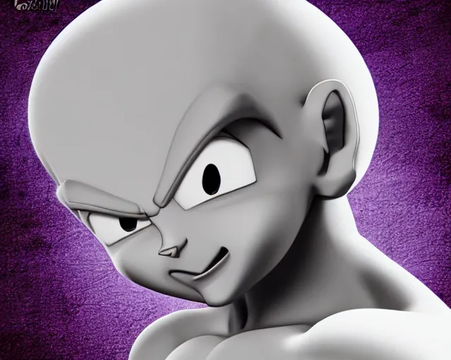 Image similar to detailed cartoon portrait of freeza from dragon ball z, 3 d pixar, sharp high quality