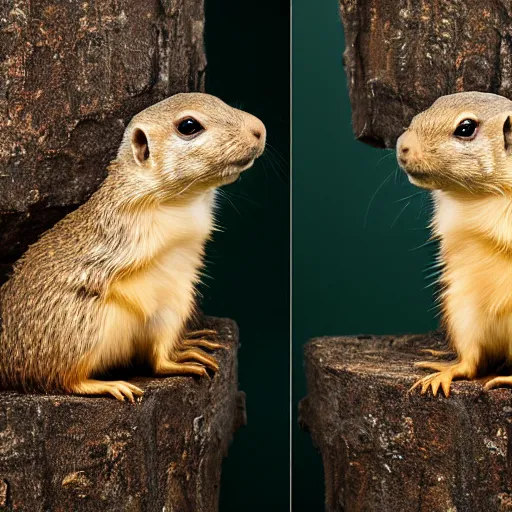 Prompt: a chimera of Prairie dog and Pygmy marmoset, studio photography