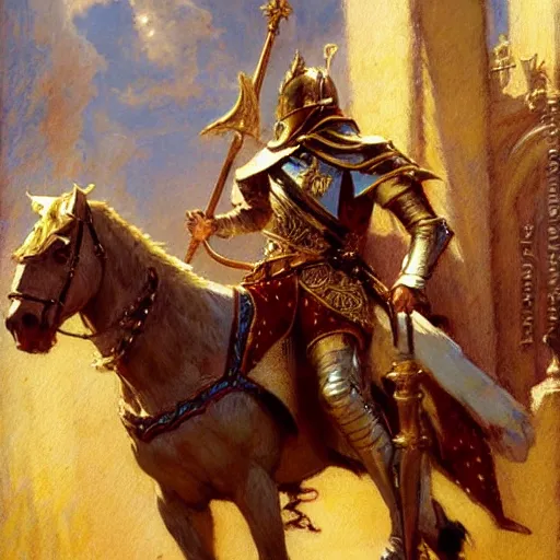 Image similar to attractive knights in camelot. highly detailed painting by gaston bussiere, craig mullins, j. c. leyendecker