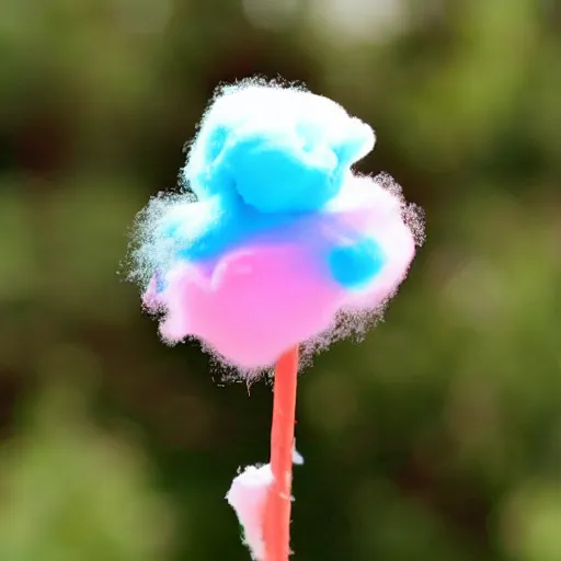 Image similar to photo of a cute caterpillar made of cotton candy that looks like a cute clown