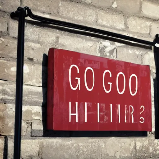 Prompt: a sign that says GO