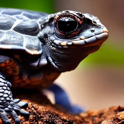 Image similar to an award winning photo of platinum black gecko tortoise looking at the camera, cute, nature photography, National Geographic, 4k