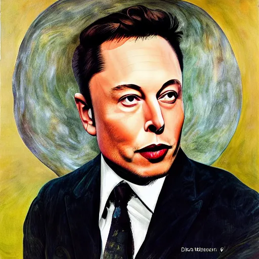 Image similar to elon musk, portrait by dorothea tanning