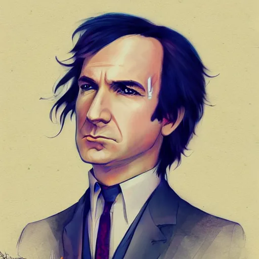 Prompt: saul goodman in the style of anna dittman and ross tran and charles dulac