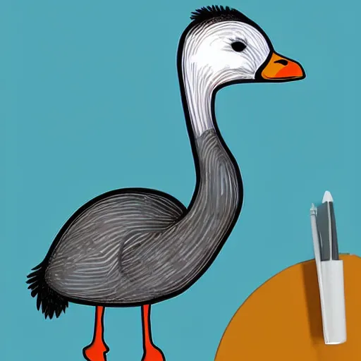 Prompt: cute goose, stylized, full body, detailed digital paint, diecut, sticker