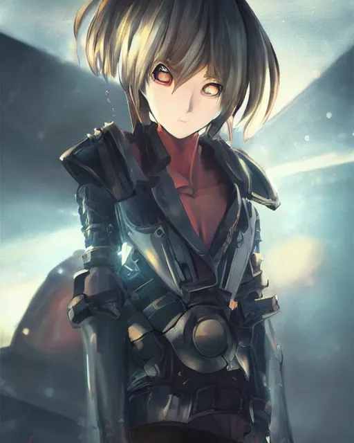 Image similar to portrait of anime girl in mechanic armor in night tokyo by makoto sinkai, perfect face, fine details