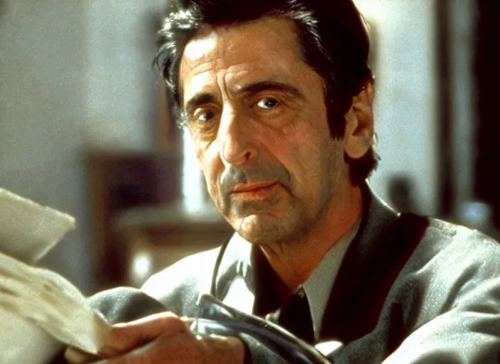 Image similar to film still of !!!!Al Pacino!!! as Everett in Oh Brother Where Art Thou 2000, 4k