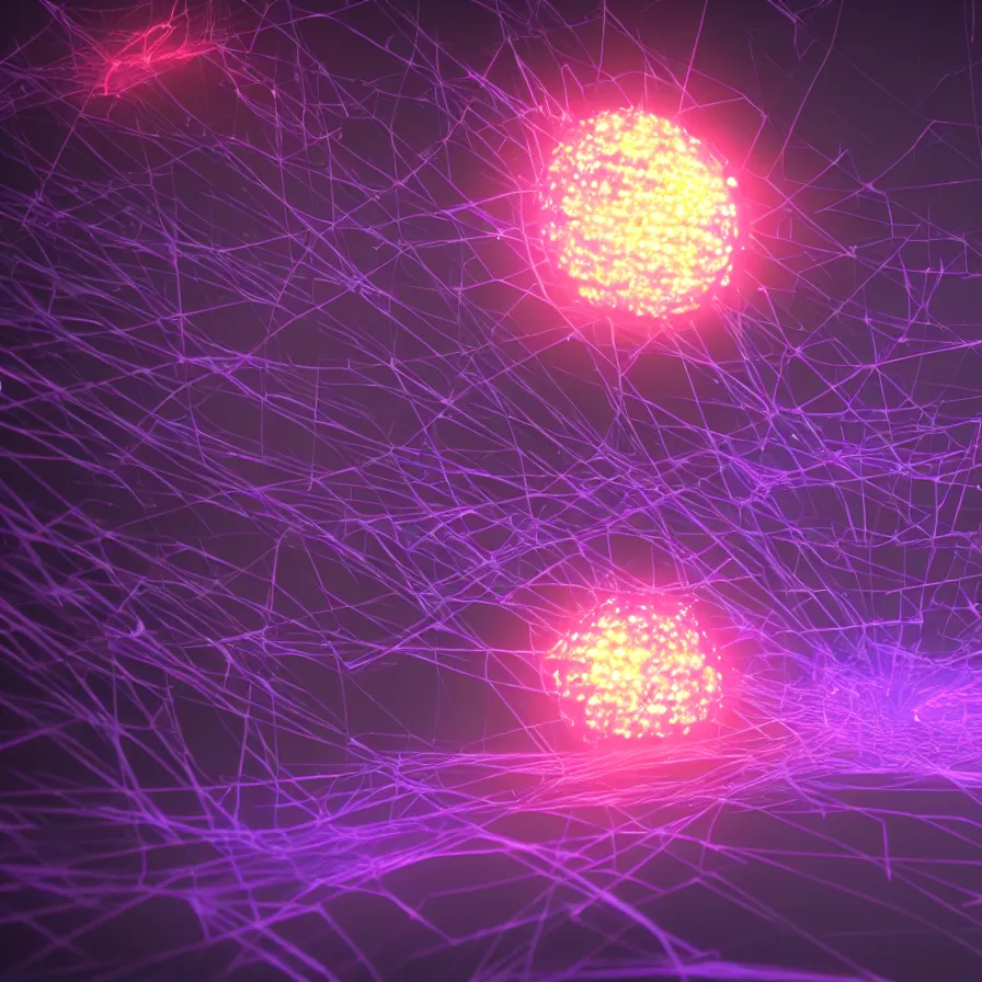 Prompt: glowing emissive particle simulation rendering, redshift, octane