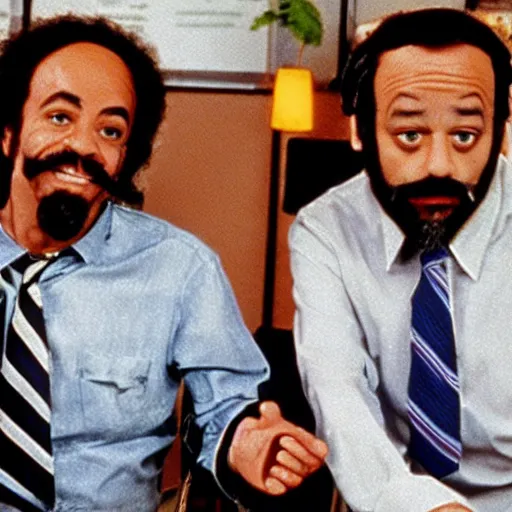 Prompt: cheech and chong get an office job and they hate it, new summer blockbuster movie