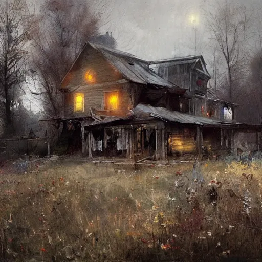 Prompt: farm house jeremy mann