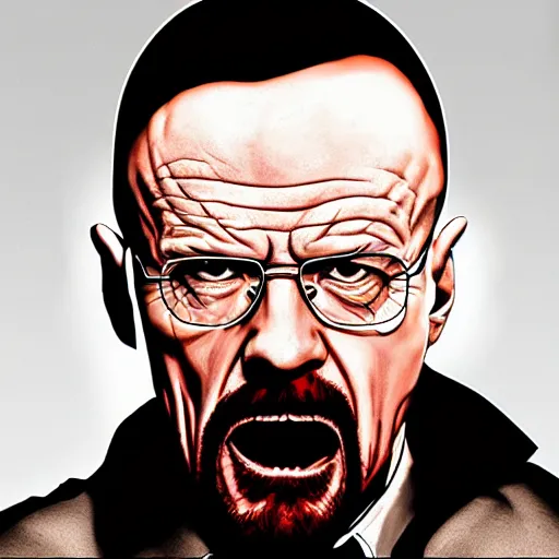 Image similar to walter white unhinged alternate screaming, 3 am