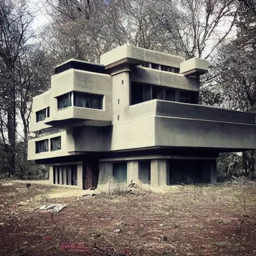 Prompt: “house designed by Frank Lloyd Wright in post-apocalyptic setting”