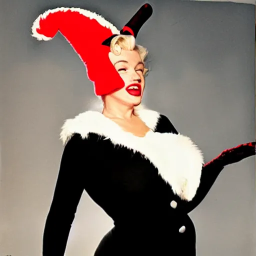 Image similar to marilyn monroe as cat in the hat